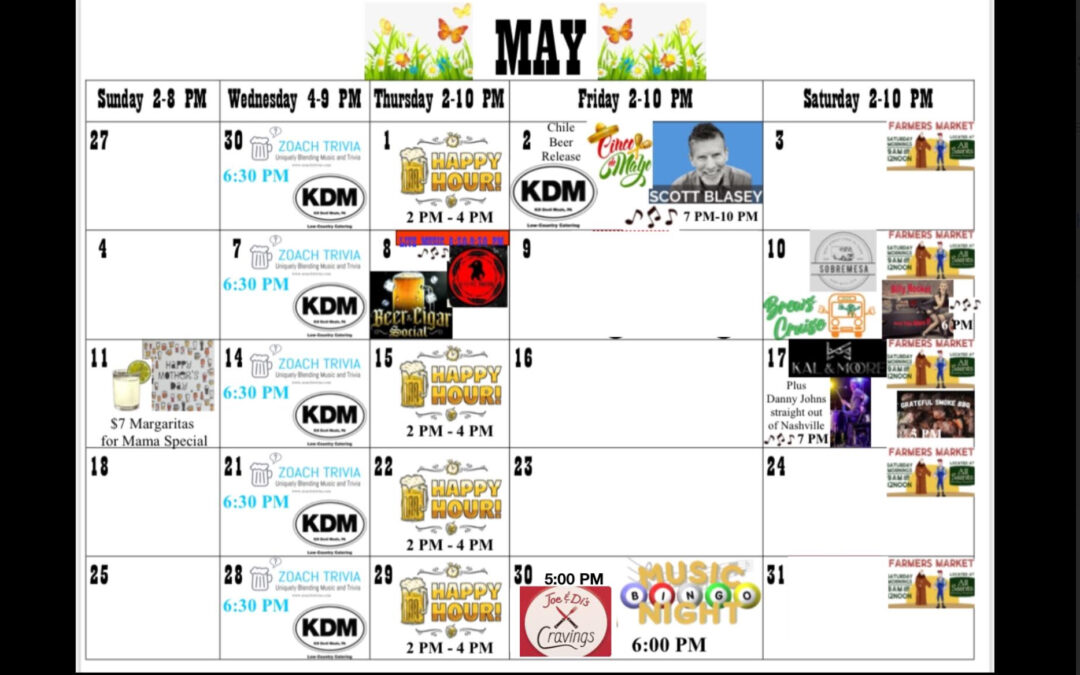 May Calendar – updated 5/17