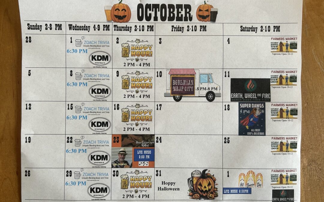 October Event Calendar