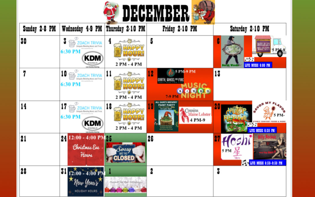 December 2025 Event Schedule