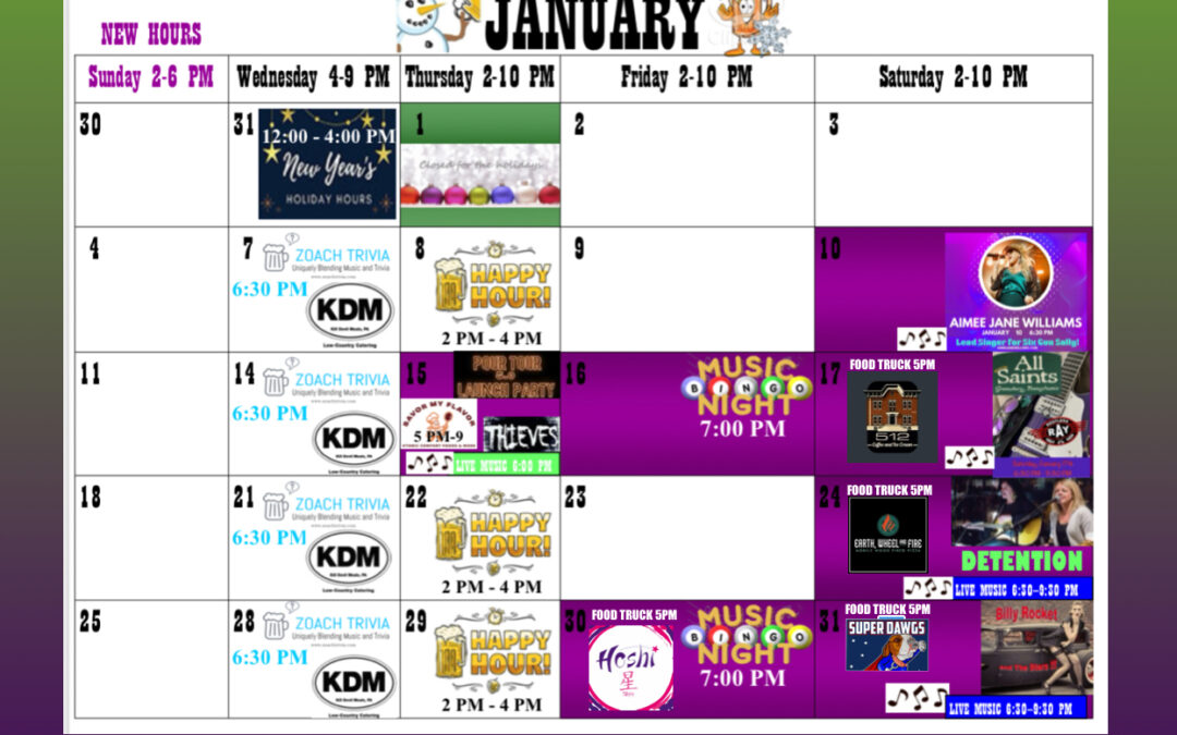 January 2026 Updated Event Calendar