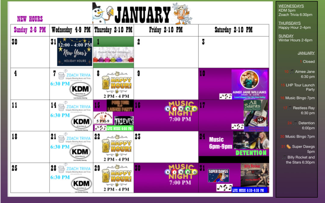 January Events: Update 1/23