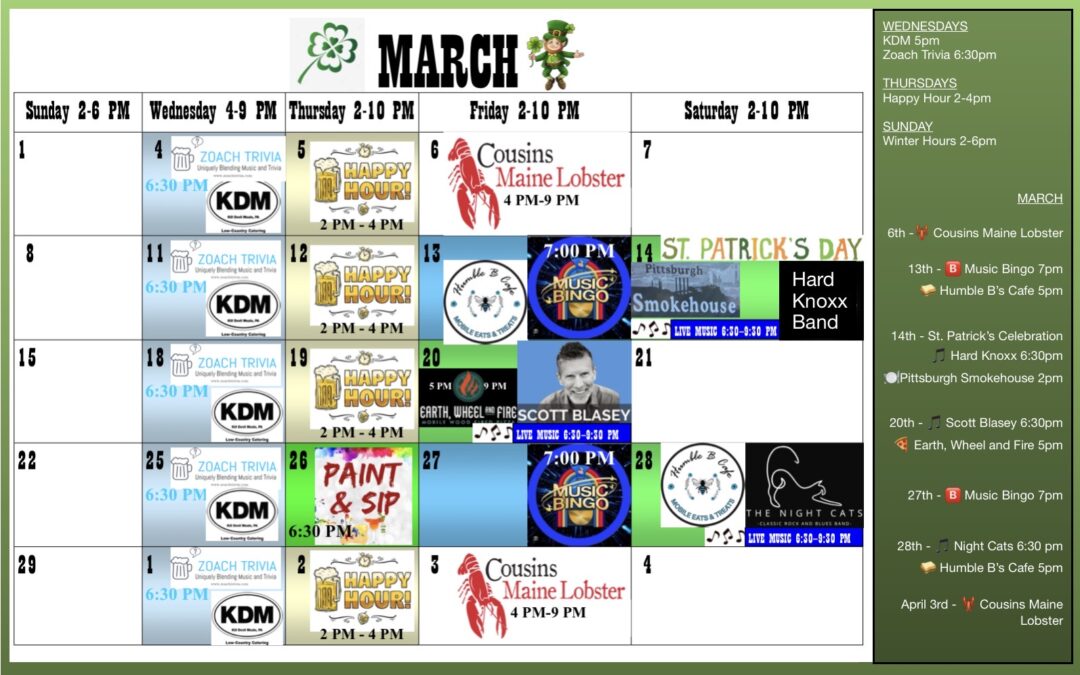 March Event Calendar 2026