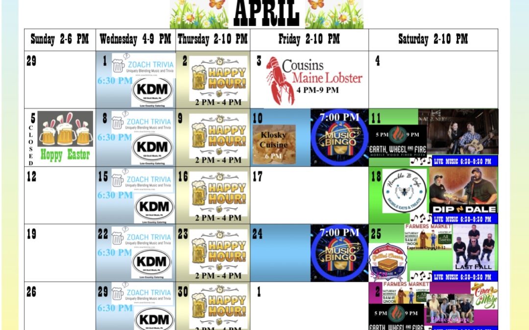 April event calendar 2026