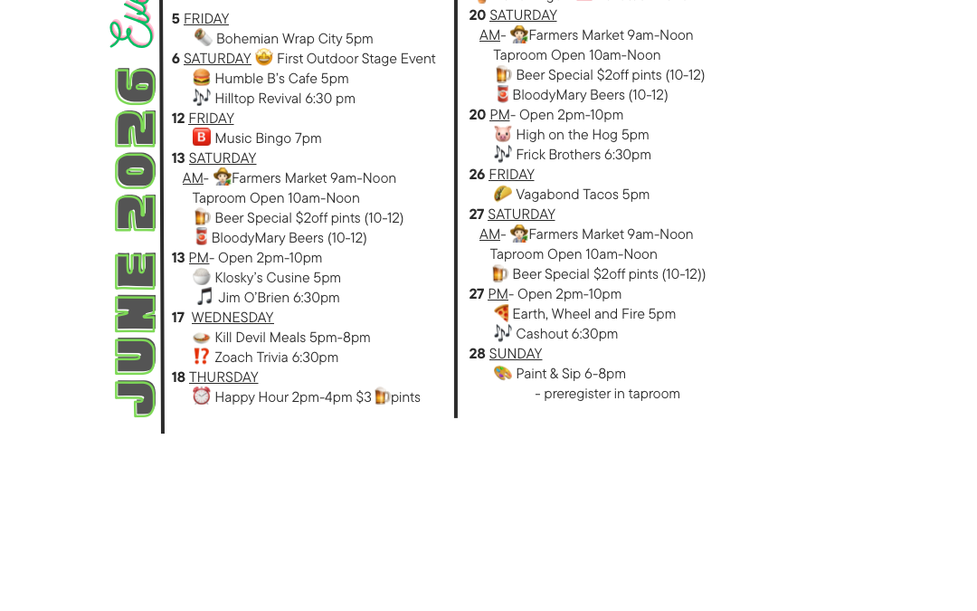 June Event List 2026